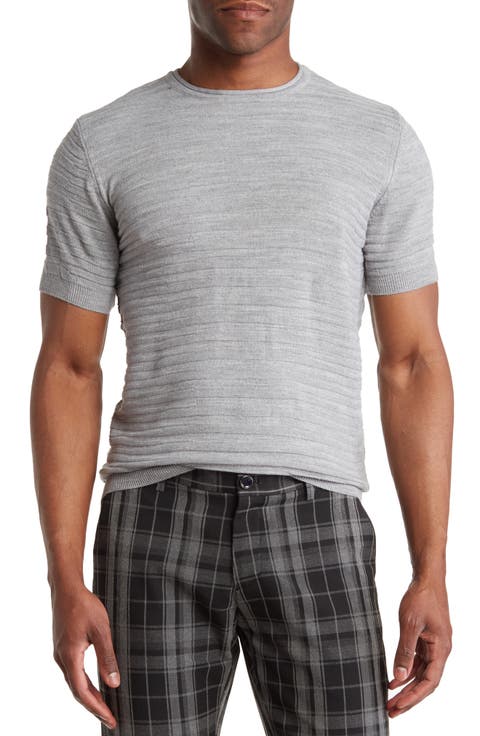 Textured Knit Crewneck T-Shirt