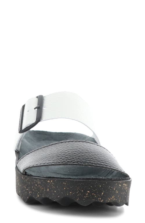 Asportuguesas By Fly London Coly Platform Slide Sandal In Black/white