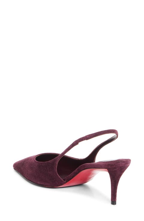 Miss Z Suede Pointed Toe Slingback Pump