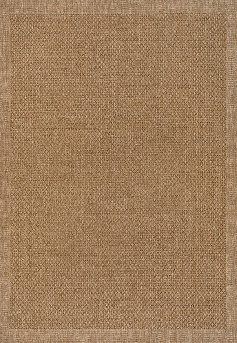 Luma Boho Easy Jute Coastal Border Solid Indoor/Outdoor Area Rug