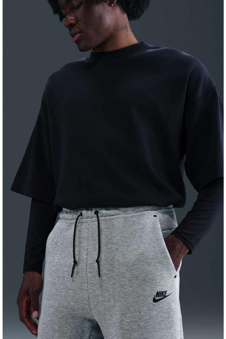 Tech Fleece Drawstring Shorts, Alternate, color, DARK GREY HEATHER/ BLACK