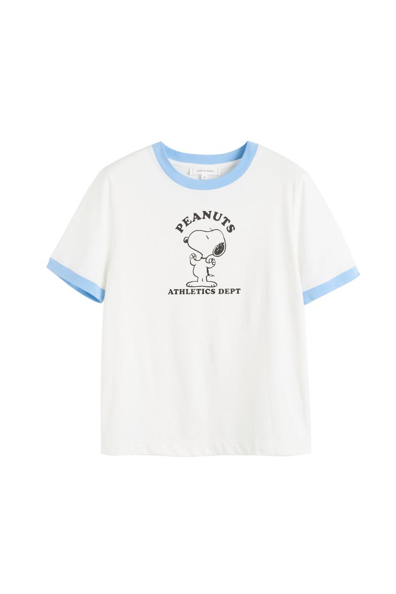 Snoopy Athletics Graphic Cotton Tee, Alternate, color, Cream