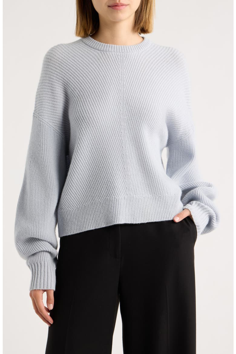 Crewneck Cashmere Sweater, Main, color, COOL FOG - 2TJ