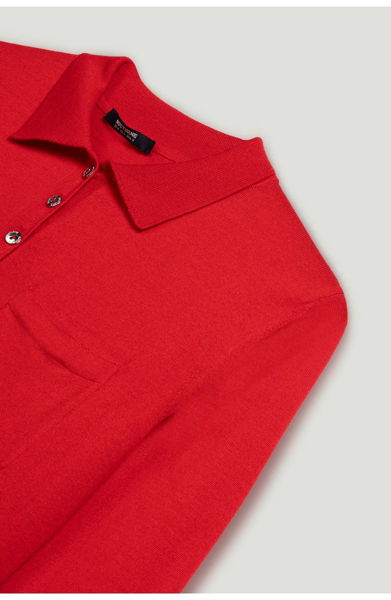 Nocturne Relaxed Polo Knit Sweater, Alternate, color, Red