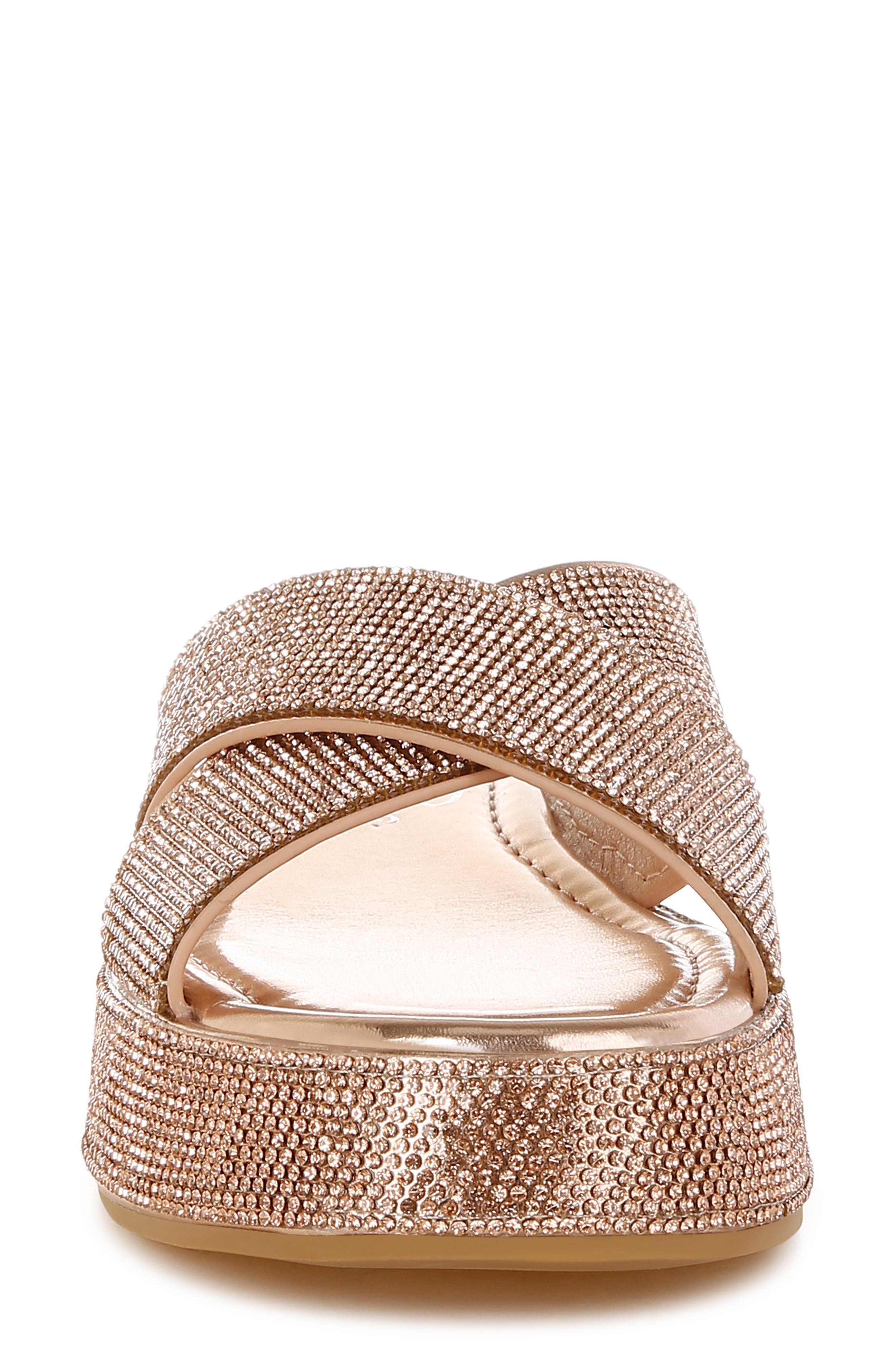 Adena Crystal Embellished Platform Sandal, Alternate, color, ROSE GOLD