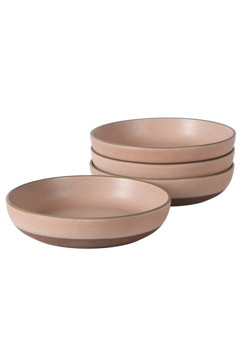William Crest 4-Piece Reactive Glaze Stoneware Dinner Bowl Set, Alternate, color, Pink