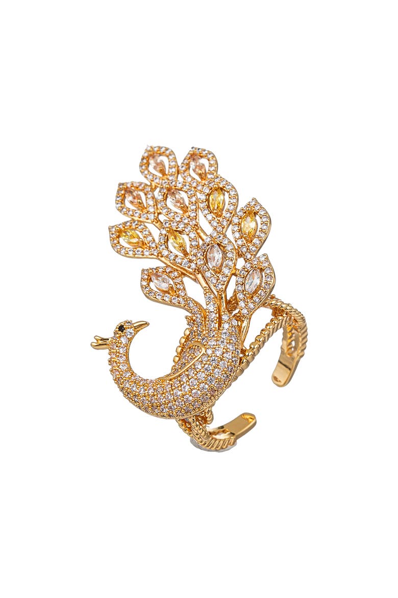 Peacock Tail Ring, Main, color, GOLD