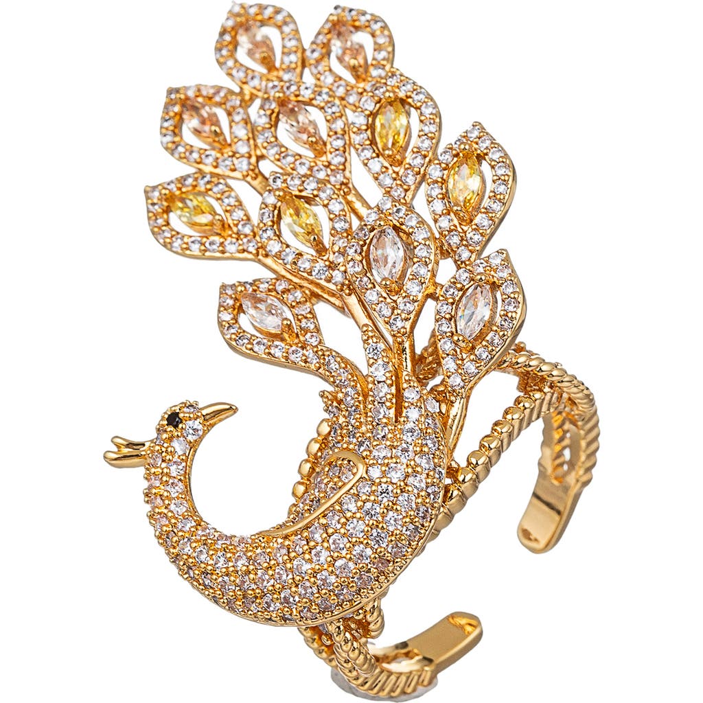 Eye Candy Los Angeles Peacock Tail Ring In Gold