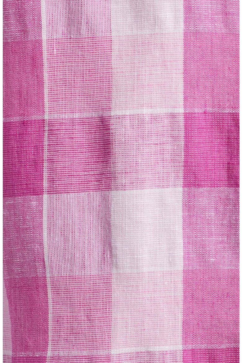 Barbados Breeze Beach Day Check Stretch Linen Button-Up Shirt, Alternate, color, FESTIVAL