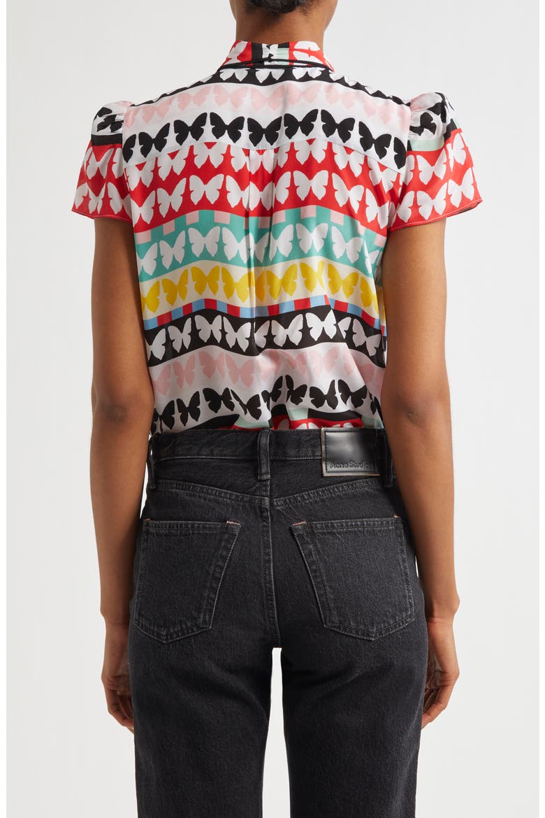 Jeannie Butterfly Print Silk Top, Alternate, color, FLUTTERS