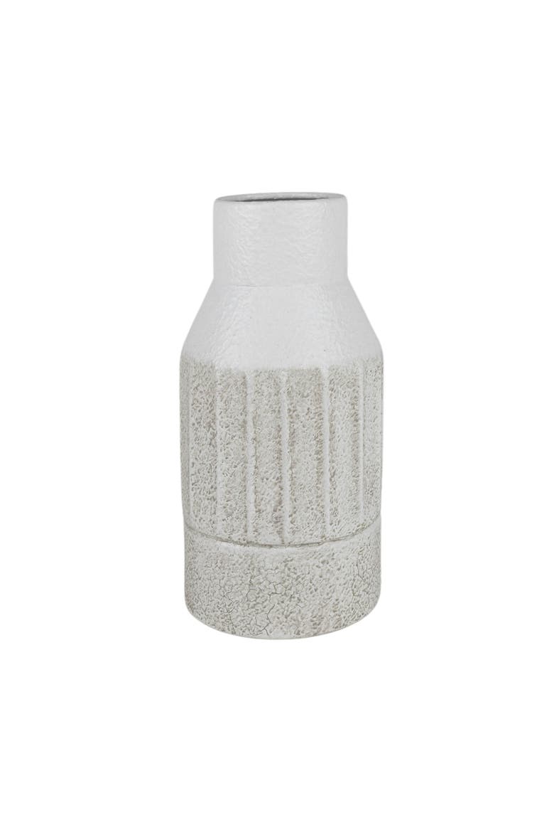 Fluted Sandy Vase White Metal, Main, color, White