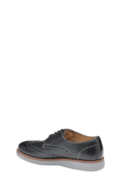 Johnston & Murphy Kids' Upton Wingtip Derby In Black Full Grain