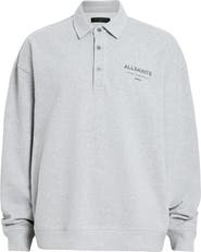 AllSaints Xander Logo Graphic Polo Sweatshirt