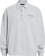 AllSaints Xander Logo Graphic Polo Sweatshirt