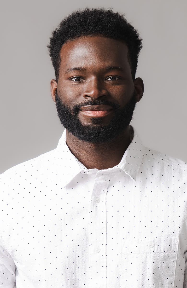 Hope & Henry Organic Short Sleeve Seersucker Shirt, Alternate, color, Delft Dot Seersucker