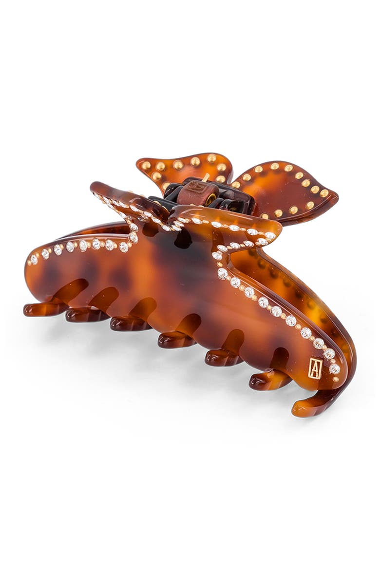 Dore acetate and crystals hair clip, Alternate, color, Tortoiseshell