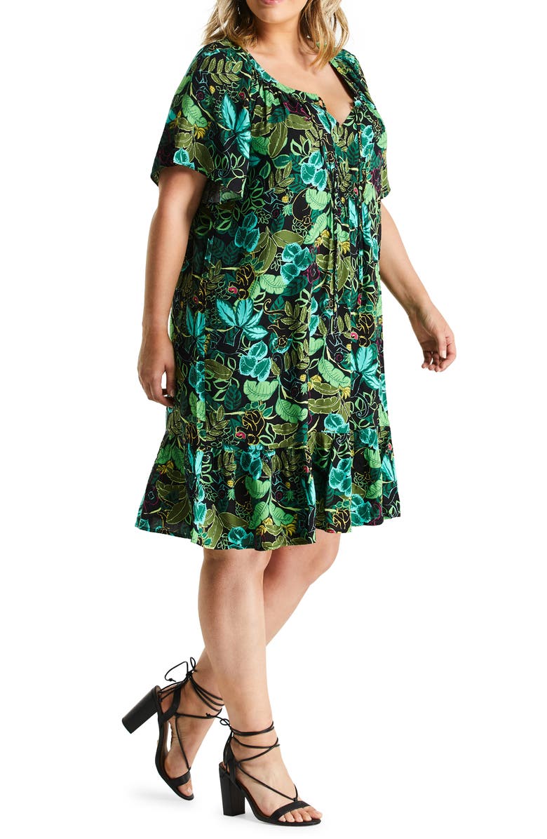 Estelle Wild Heart Leaf Print Dress, Alternate, color,