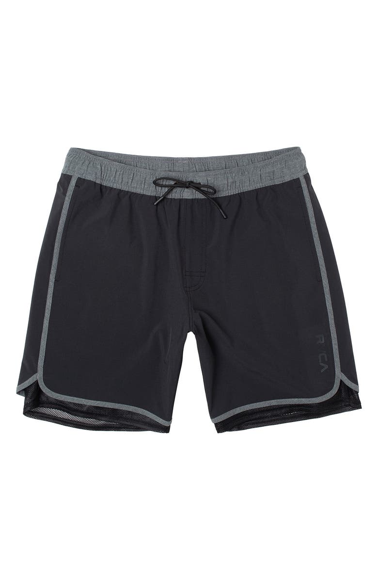 RVCA Recycled Polyester Blend Swim Trunks, Main, color,