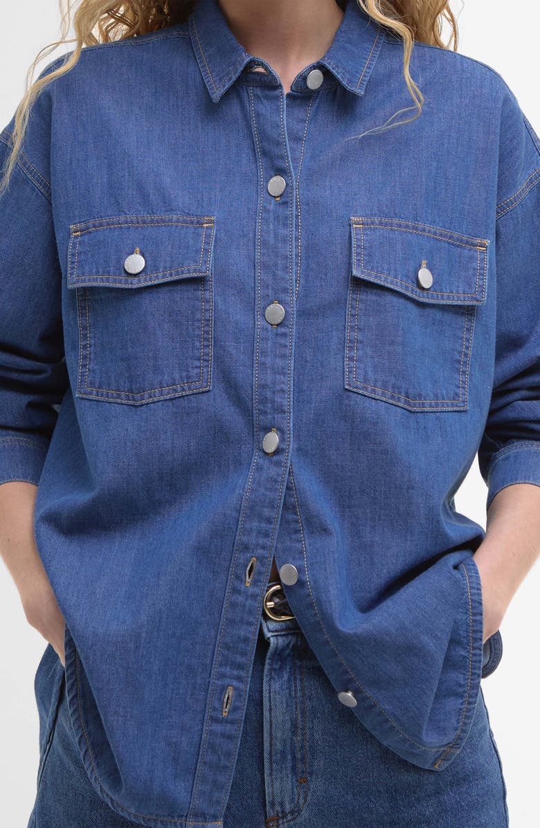 Barbour Woodrow Denim Button-Up Shirt, Alternate, color, Authentic