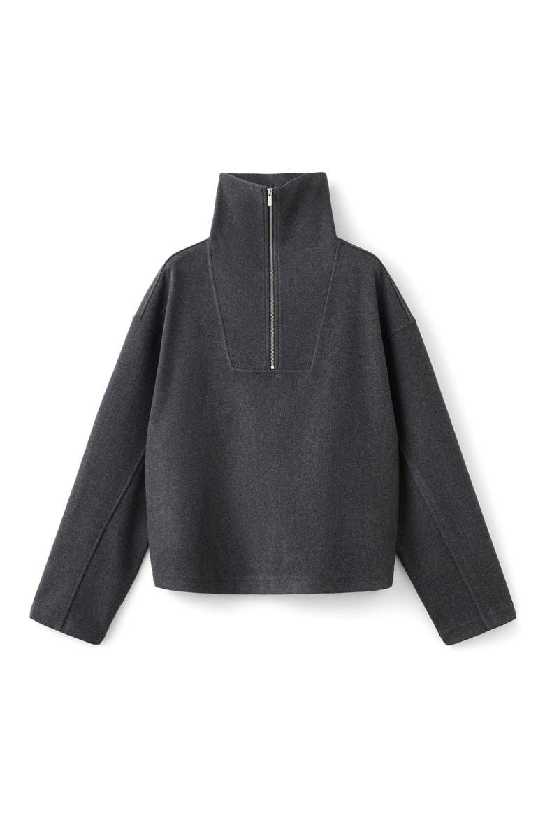 Half Zip Sweatshirt, Alternate, color, DARK HEATHER GREY