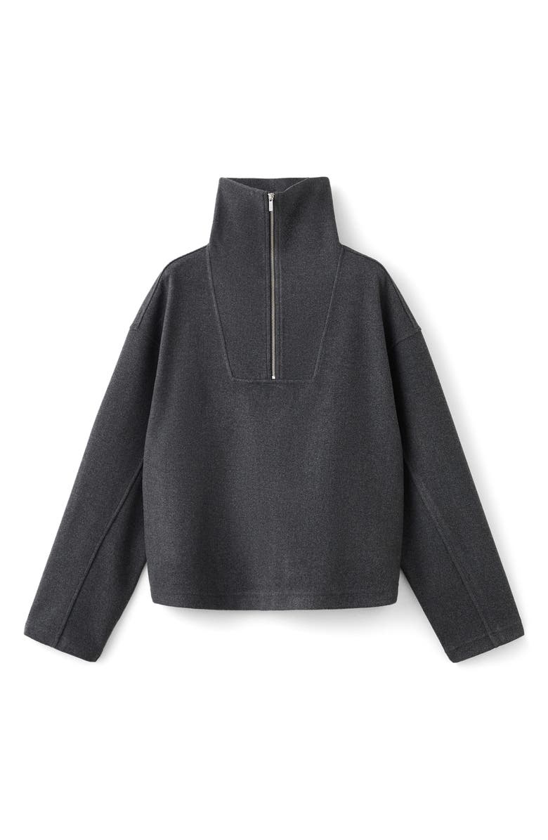 MANGO Half Zip Sweatshirt, Alternate, color, 