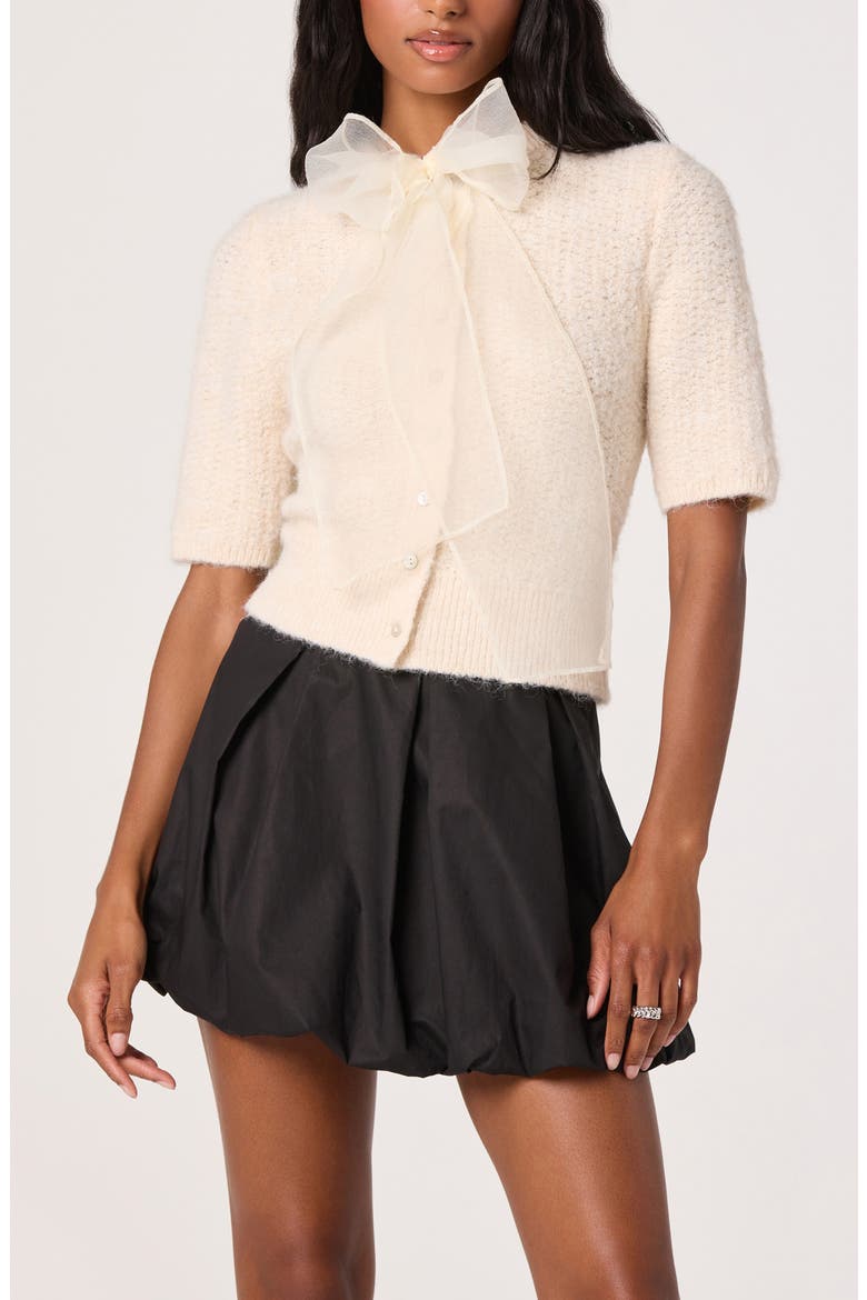 Cotton Bubble Miniskirt, Alternate, color, BLACK