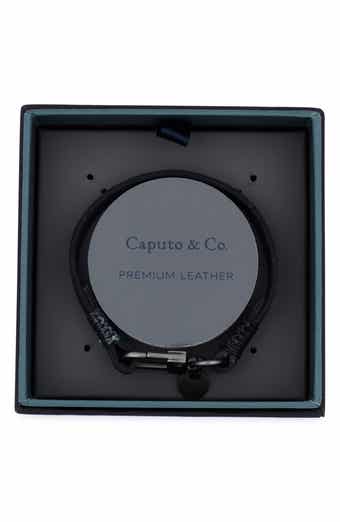 Caputo & Co. Men's Embossed Multistripe Leather Bracelet