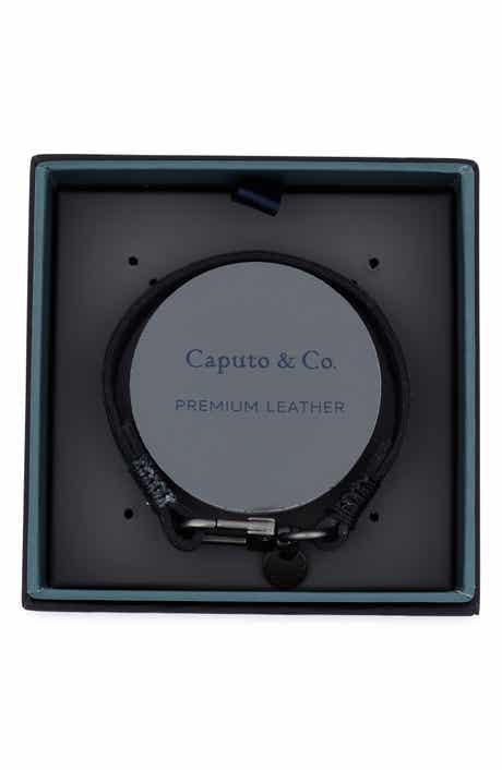 Caputo & Co. Men's Embossed Multistripe Leather Bracelet