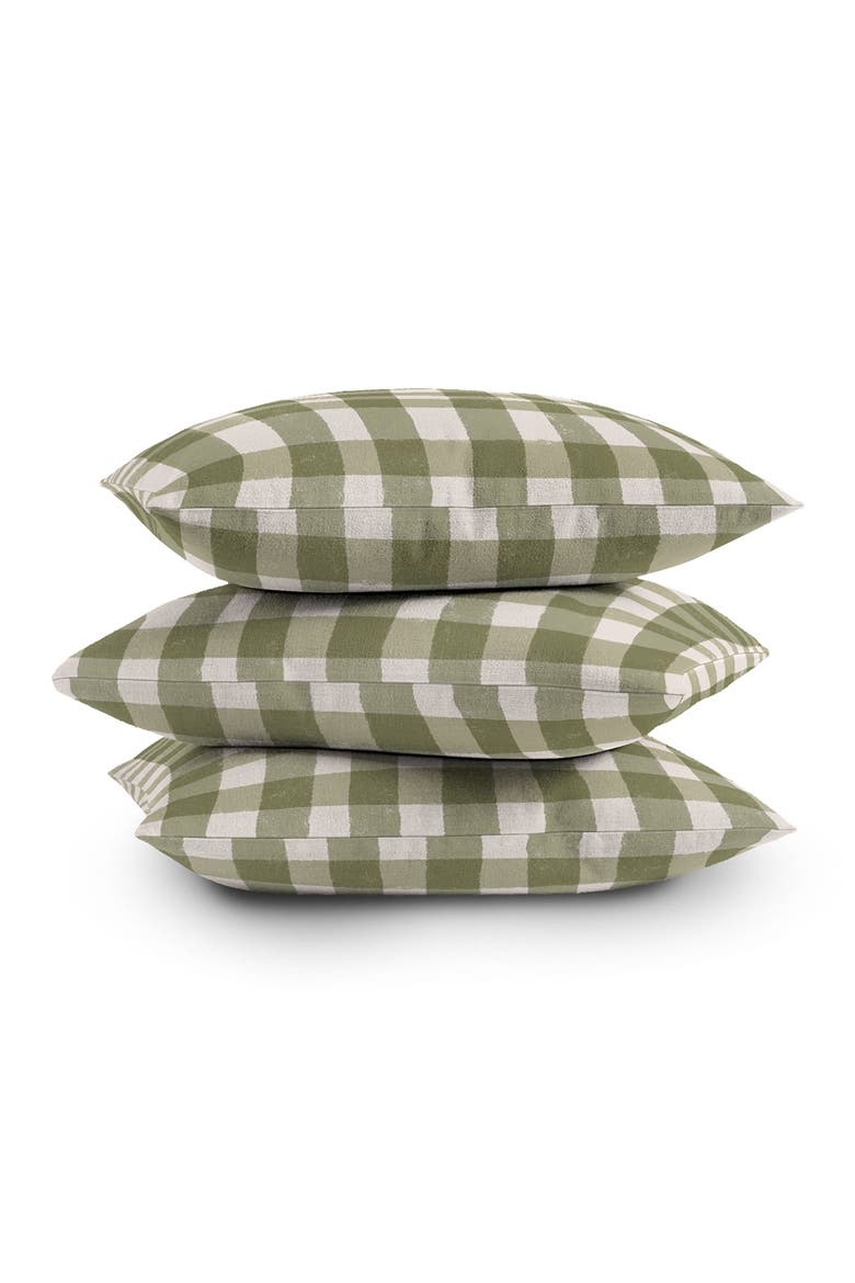 Menina Lisboa Rustic Gingham Accent Pillow, Alternate, color, GREEN