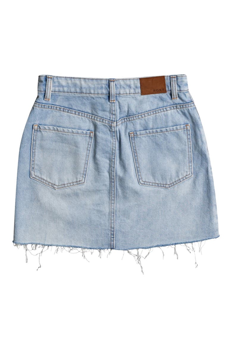 Surfing Girl Power High Waist Denim Skirt, Alternate, color, LIGHT BLUE