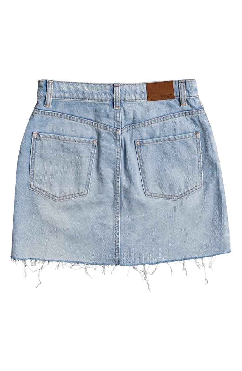 Roxy Surfing Girl Power High Waist Denim Skirt, Alternate, color, 