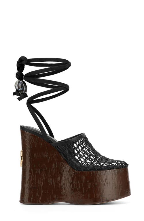 Naked Wolfe Platform Wedge Ankle Wrap Sandal