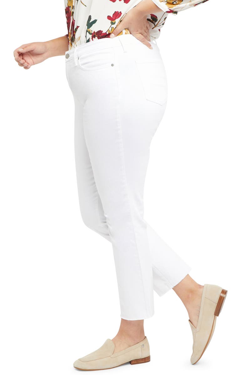 NYDJ Sheri Raw Hem Ankle Slim Jeans, Alternate, color, Optic White