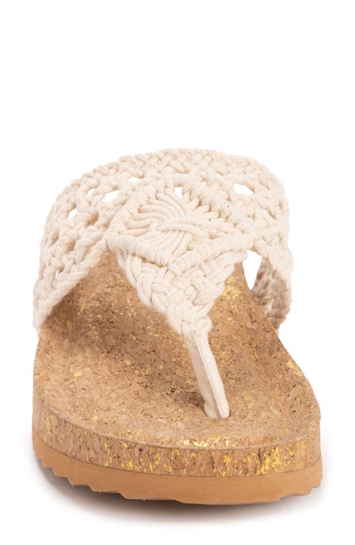 Muk Luks Pippen Platform Slide Sandal In Beige