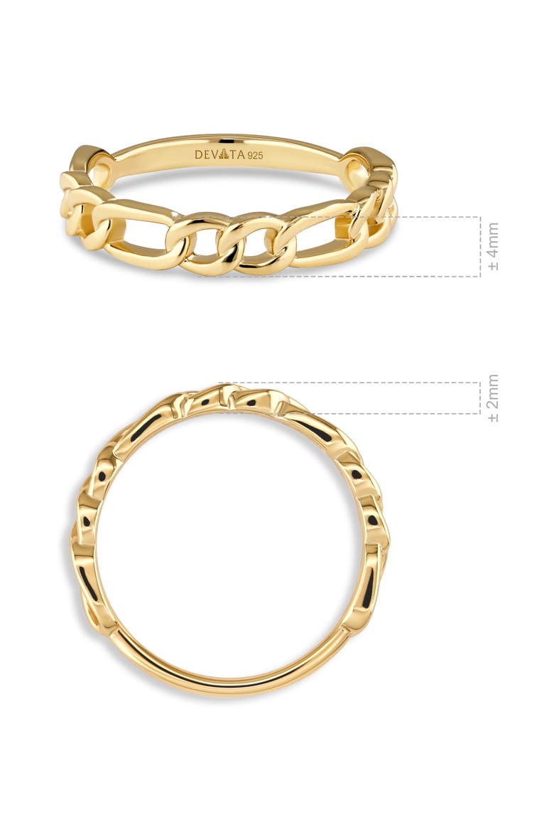 Figaro Link Ring, Alternate, color, GOLD