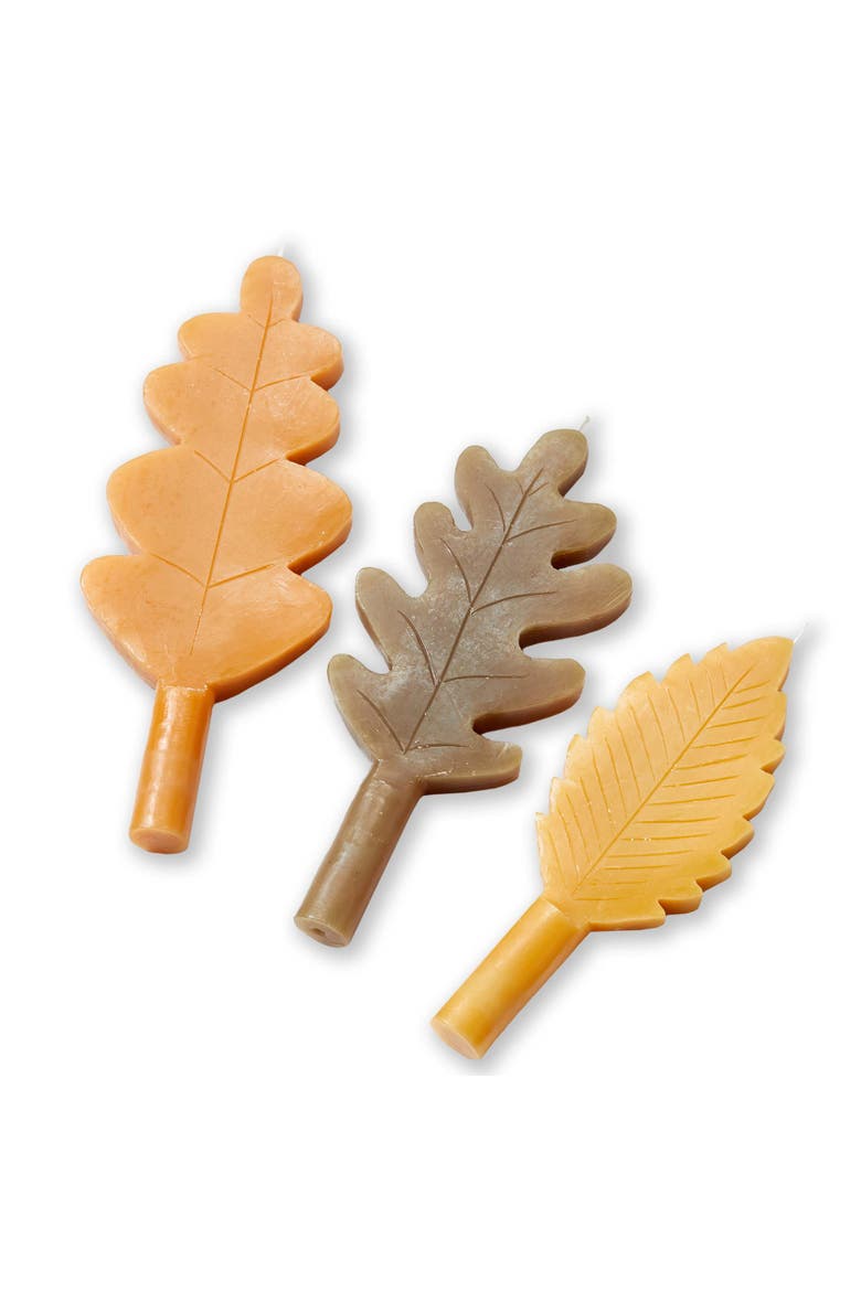 Fall Leaf Taper Candles Multicolor Thanksgiving Decor, Main, color, Multicolored