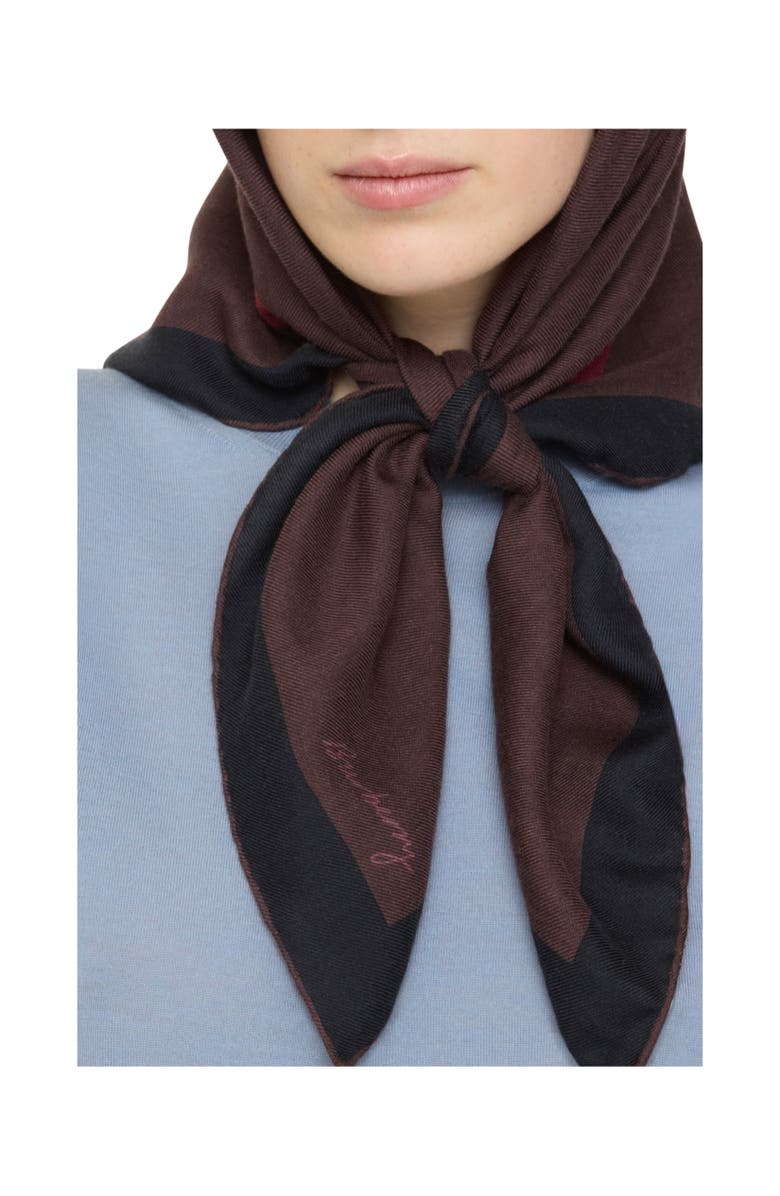 Burberry Check Cashmere Silk Scarf, Alternate, color, Ruby Red