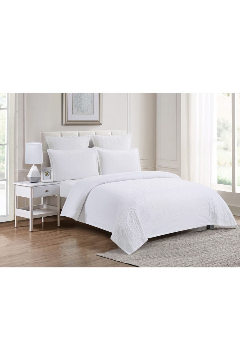 Shiloh Pebble Coverlet Set Bedding   - Reversible and Machine Washable, Main, color, White