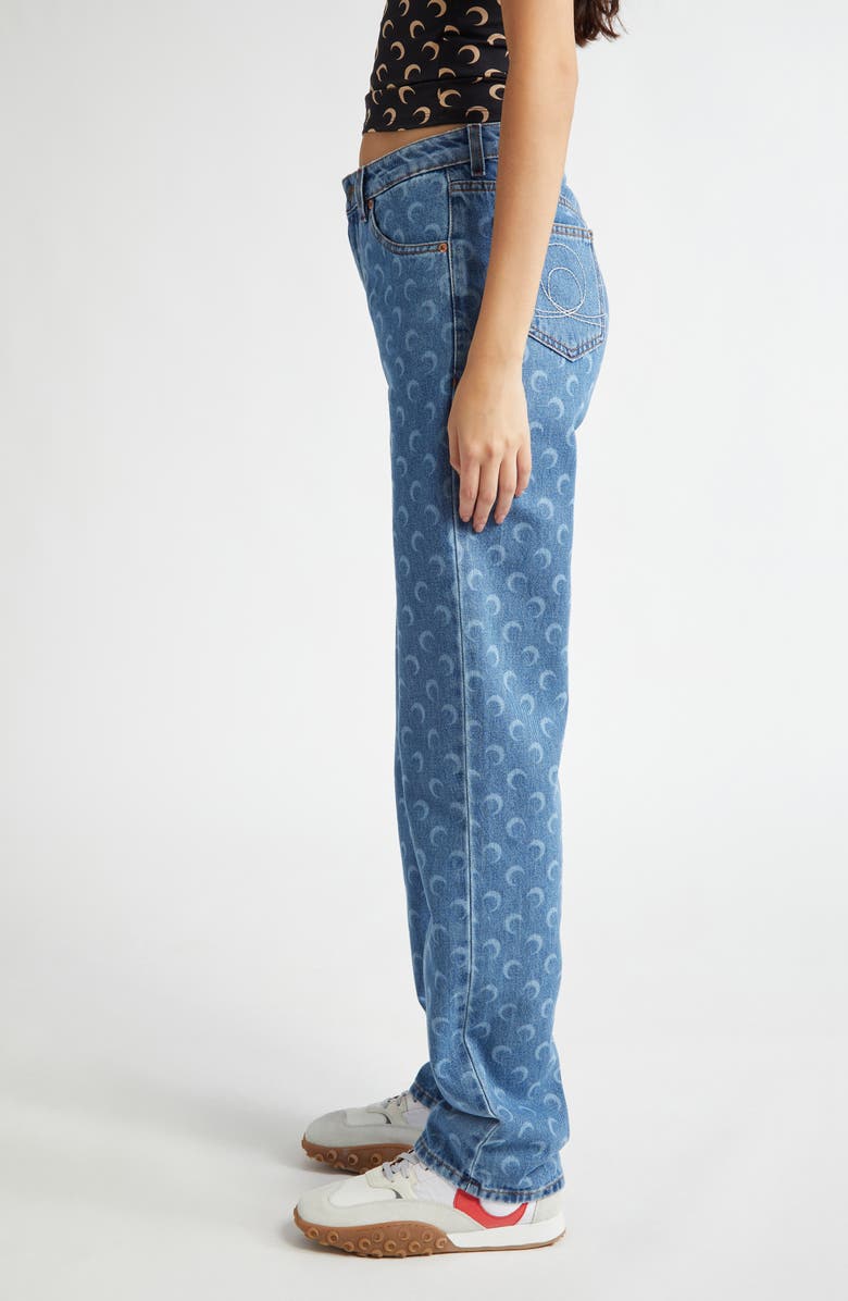 Marine Serre Crescent Moon Straight Leg Jeans, Alternate, color, 