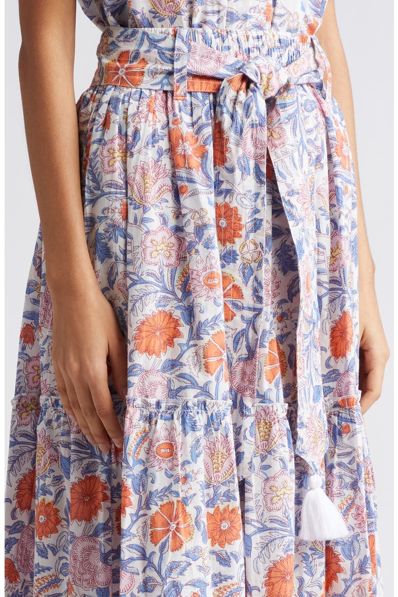Franoise Floral Stripe Cotton Skirt, Alternate, color, NEWPORT FLORAL