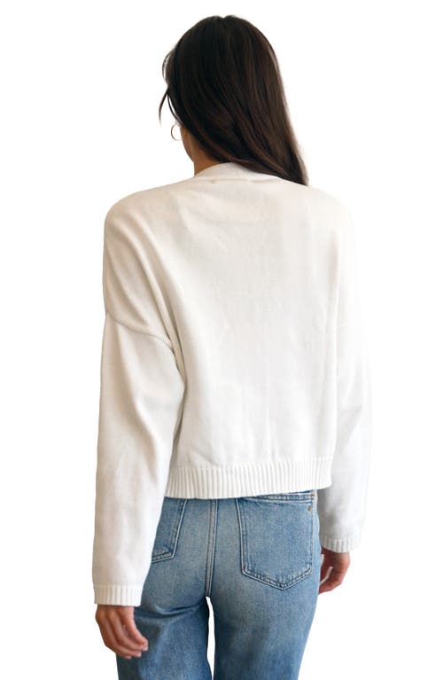 Paneros Clothing Diana Cropped Cardigan In Sugar White