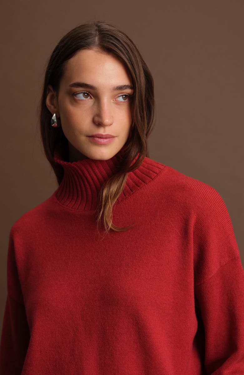 DELUC Peter Mock Neck Sweater, Alternate, color, Burgundy