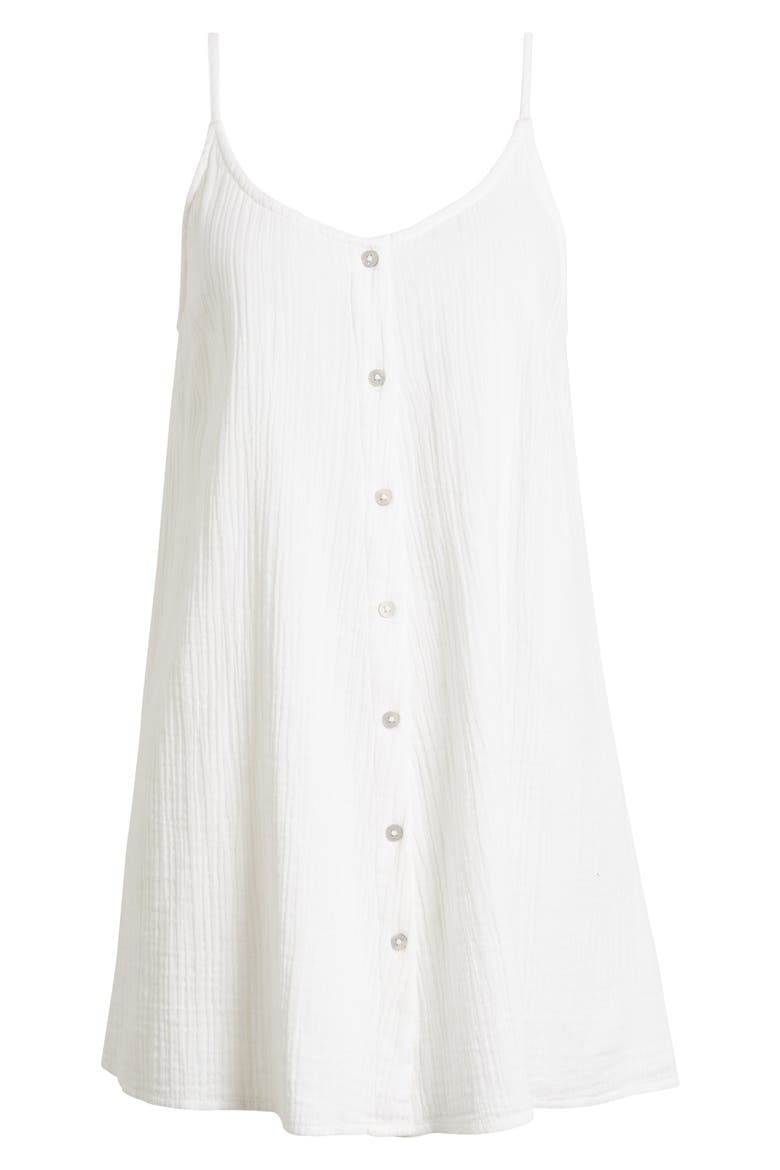 Premium Surf Cotton Gauze Minidress, Alternate, color, WHITE
