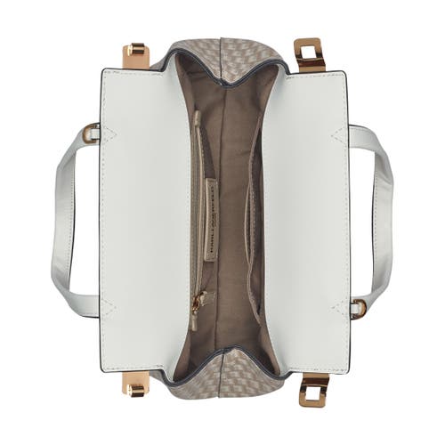 Karl Lagerfeld Paris Jacqueline Satchel In Vanilla Khaki/winter White