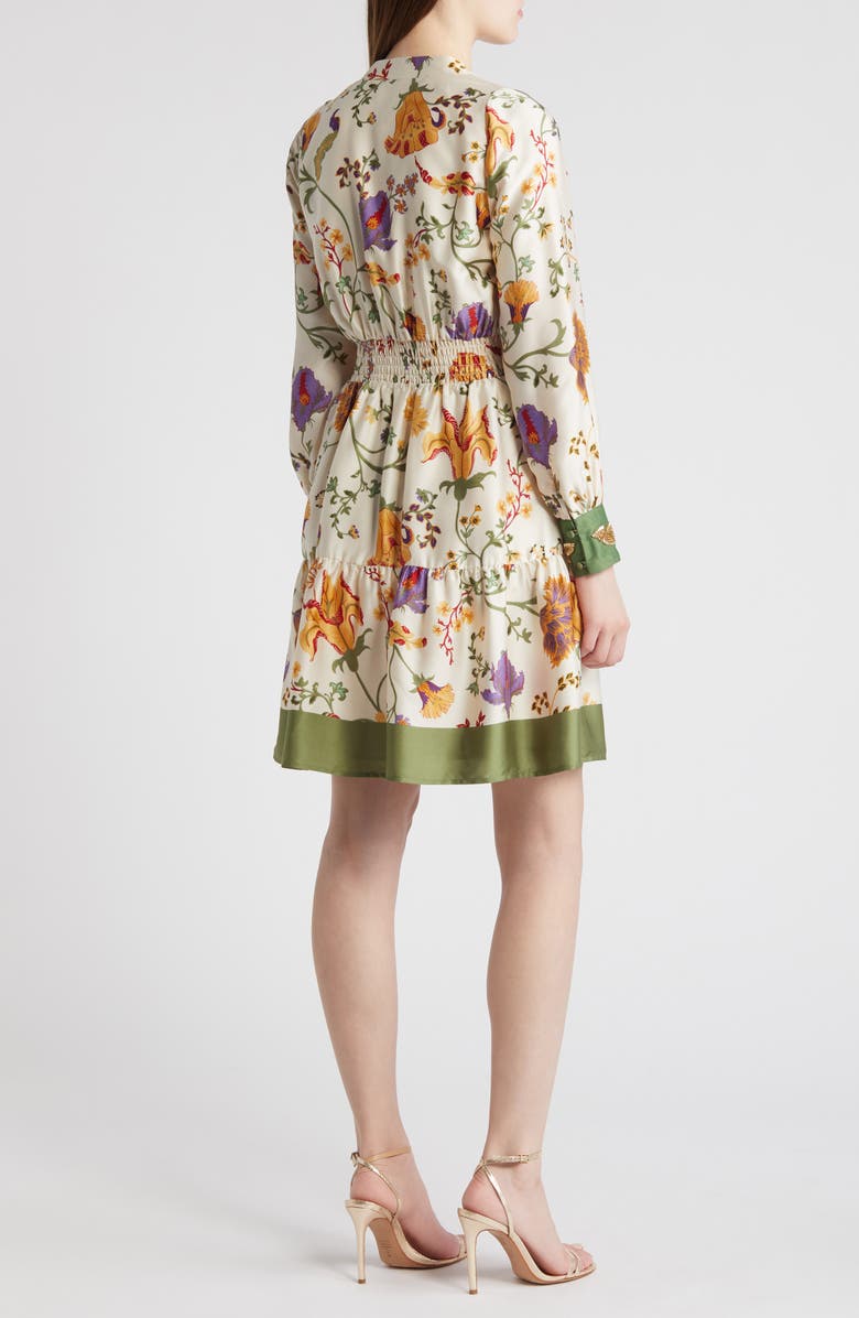 Anne Klein Floral Print Long Sleeve Dress, Alternate, color, 