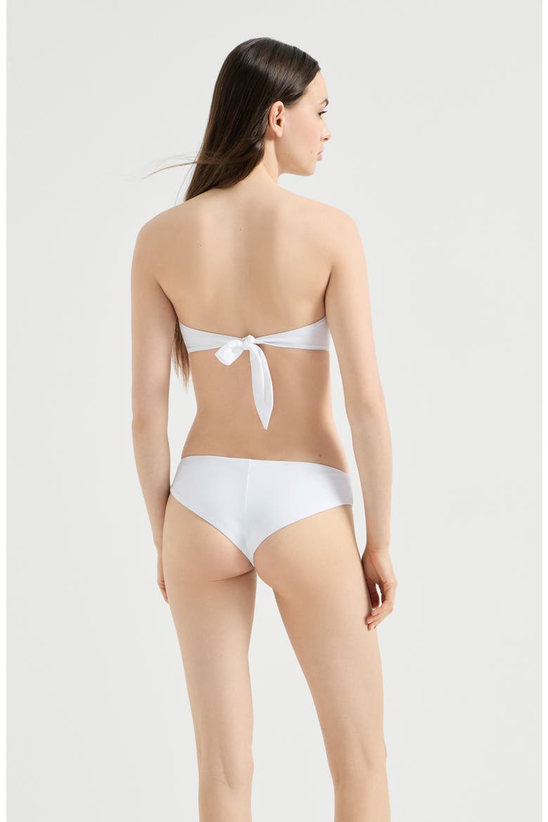 Bikini bandeau top with monili, Alternate, color, White
