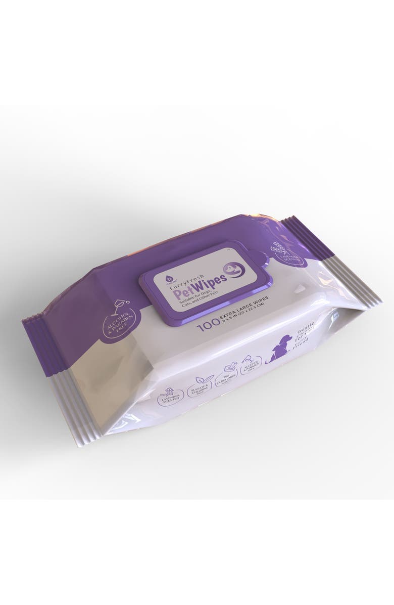 PURSONIC Lavender Scented Pet Wipes 12 Packs of 100 (1200 Total) Extra Large Wipes for Gentle Cleaning & Deodorizing, Alternate, color, White