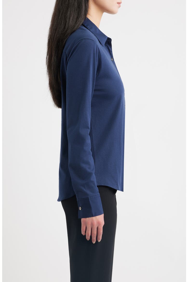 Riduro Organic Cotton Button-Up Shirt, Alternate, color, SAPPHIRE NAVY