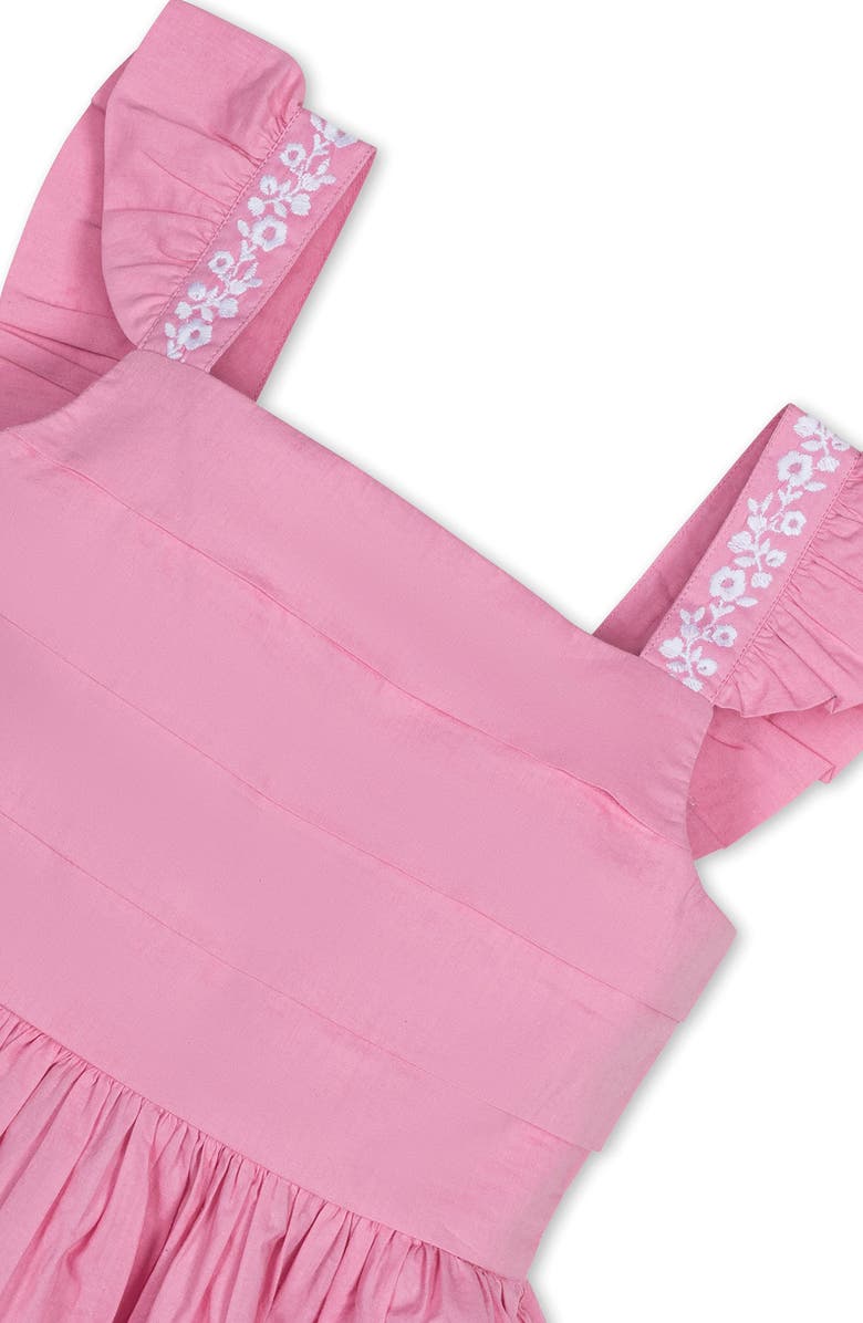 Hope & Henry Girls' Organic Pleated Apron Dress with Embroidery, Toddler, Alternate, color, 