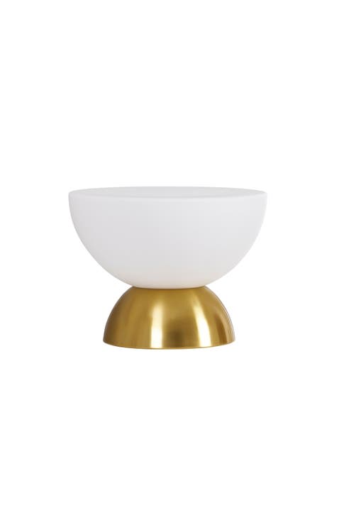 Lamina 5" Double Dome Dimmable LED Table Lamp With Gold Brass Accent
